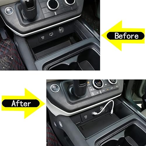 Miniatura 3 de Caja de almacenamiento de plástico ABS para consola central de automóvil, caja de almacenamiento, cargador de carga inalámbrico para Land Rover
