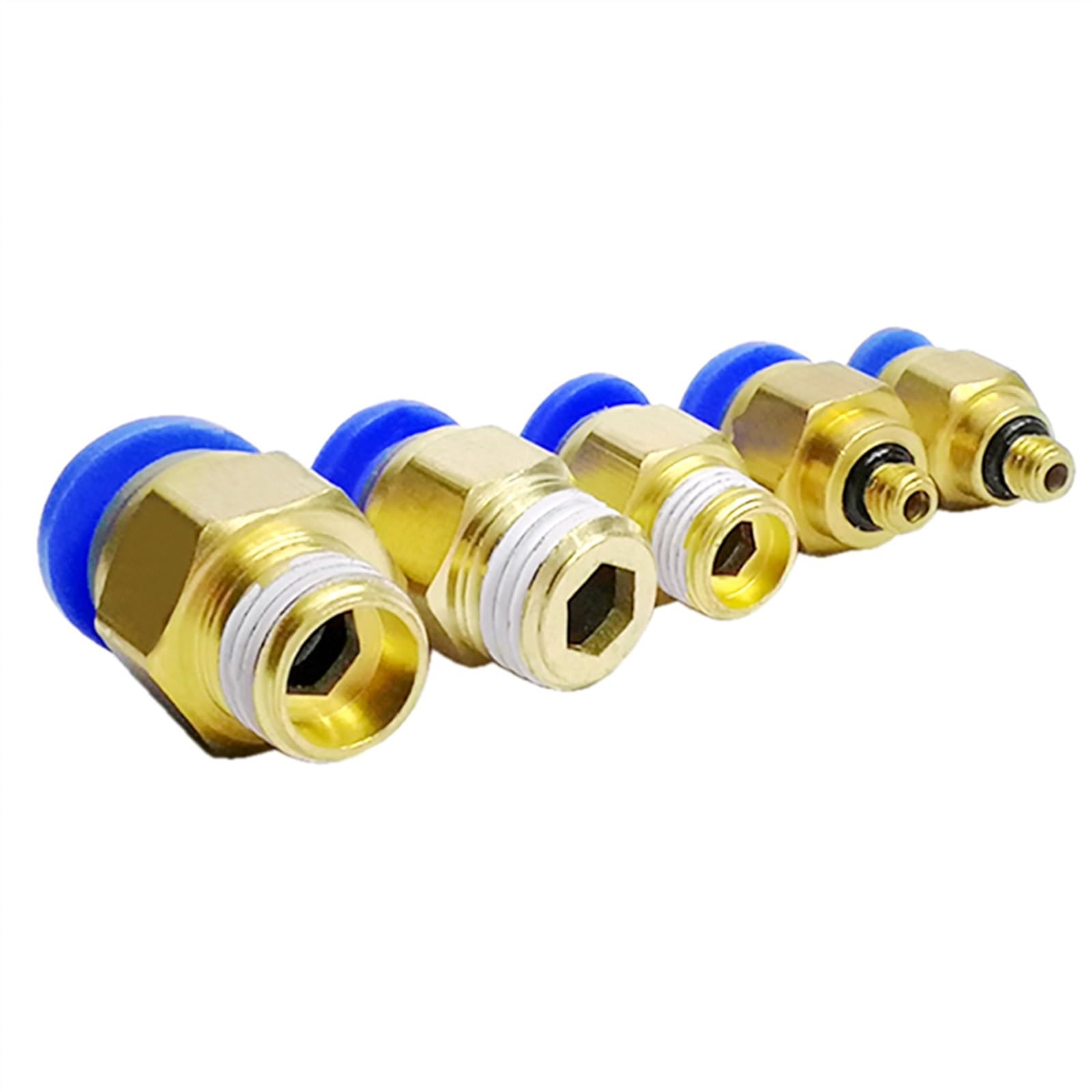 4-10PCS PC Series Pneumatic hose quick Release Fitting Connectors Thread BSPT 1/8 1/4 3/8 1/2 Male Straight One-Touch Fittings (Color : PC12-02 (6PCS))