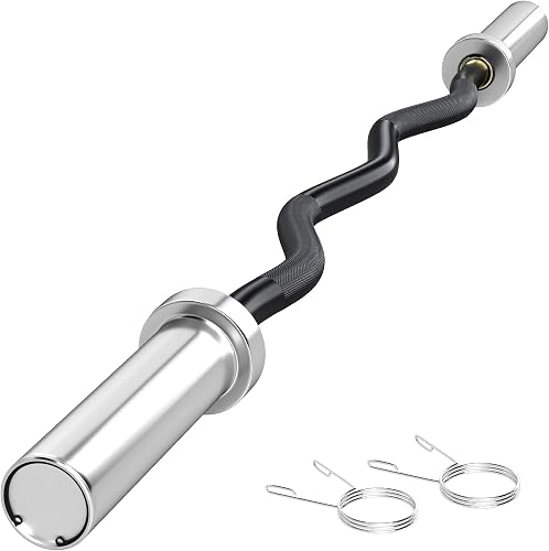 Barre de poids en acier 120 cm 8 kg Barre EZ Curl Noir/ SPORTNOW