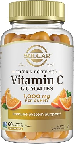 Solgar Gomitas de vitamina C para adultos, 1,000 mg de ultra potencia, vitamina C, apoyo al sistema inmunológico para mujeres y hombres, sabroso