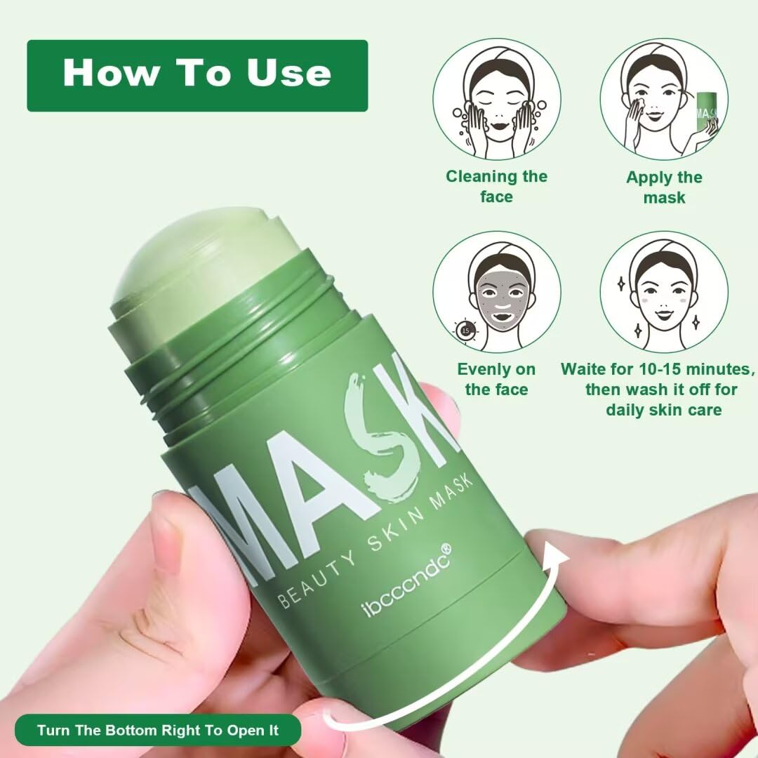 Maschera detergente profonda con tè verde per viso, maschera per la rimozione dei punti neri, maschera per la pulizia profonda senza pori, detergente, idratante, Co