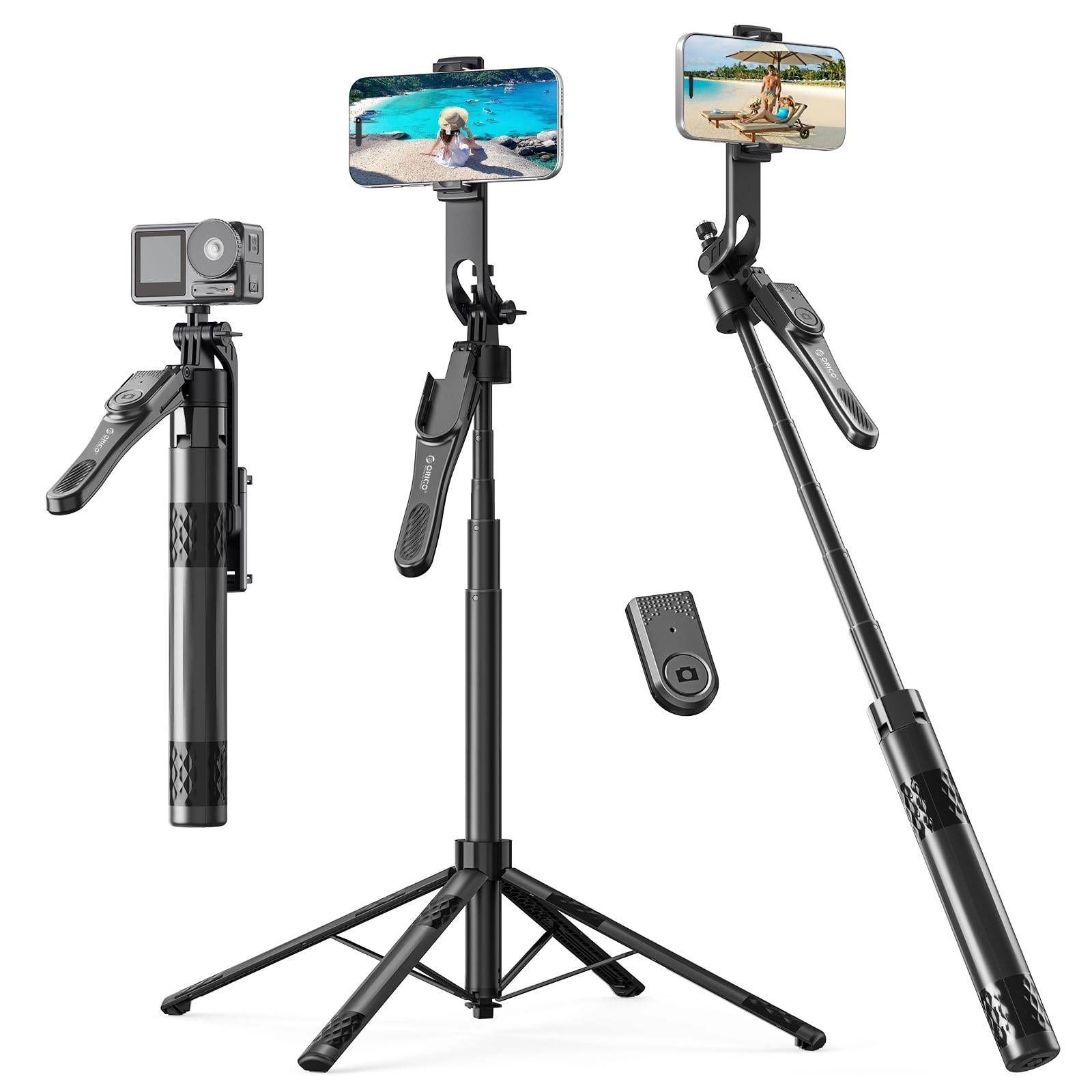 ORICO 185cm Treppiede 4 Piedi Smartphone Bastone Selfie Alluminio 360°