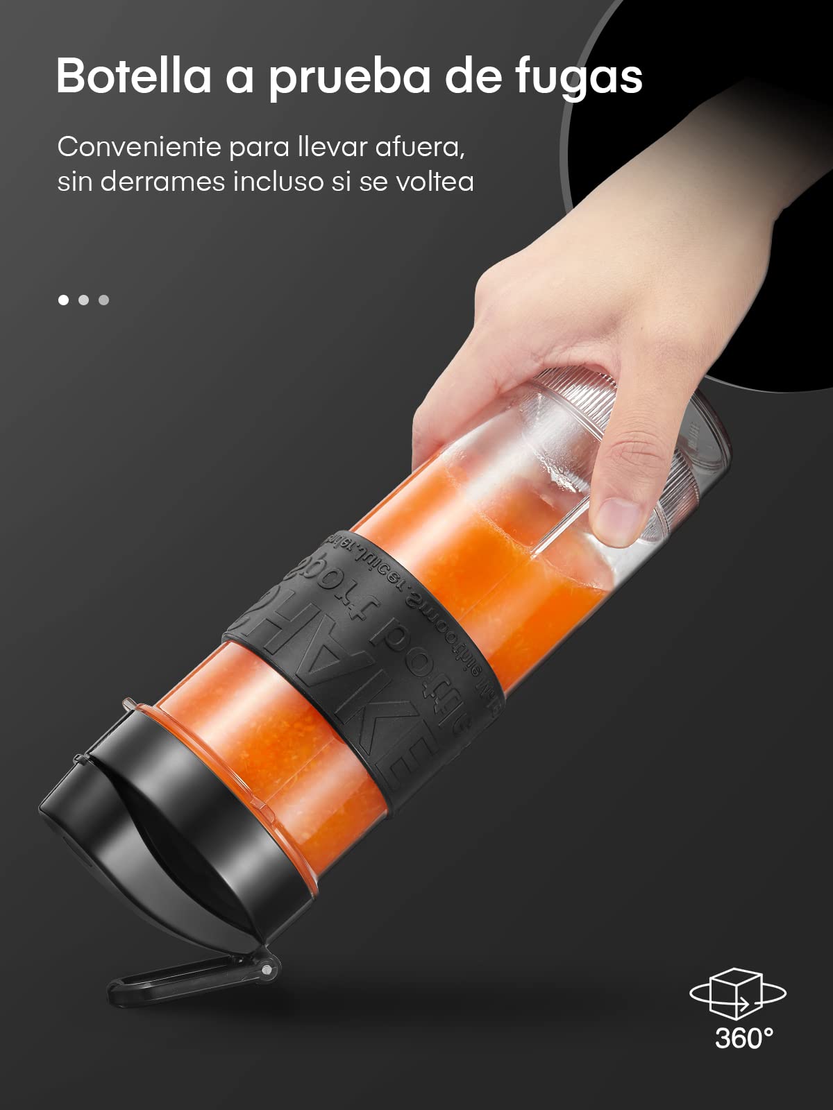 HOUSNAT Batidora de Vaso Individual 3 en 1, Mini Batidora Smoothie Maker con Molinillo de Café 280ml y 2 Portátil Botellas Deportivas 570ml, Acero Inoxidable, Apta para Lavavajillas, 500W
