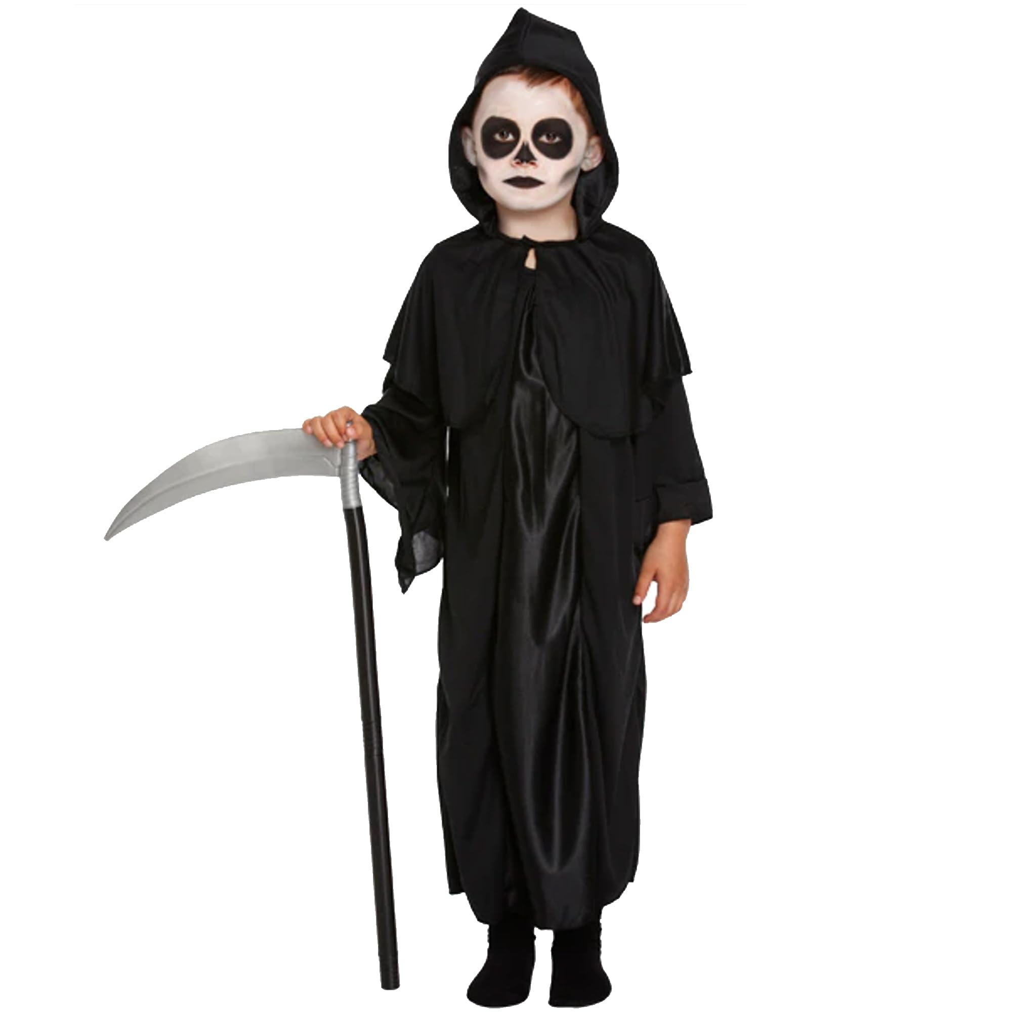 HiFEN® Children’s Reaper Halloween Costume with Hooded Robe & Scythe - Kids Grim Reaper Fancy Dress Scary Costume for Teens
