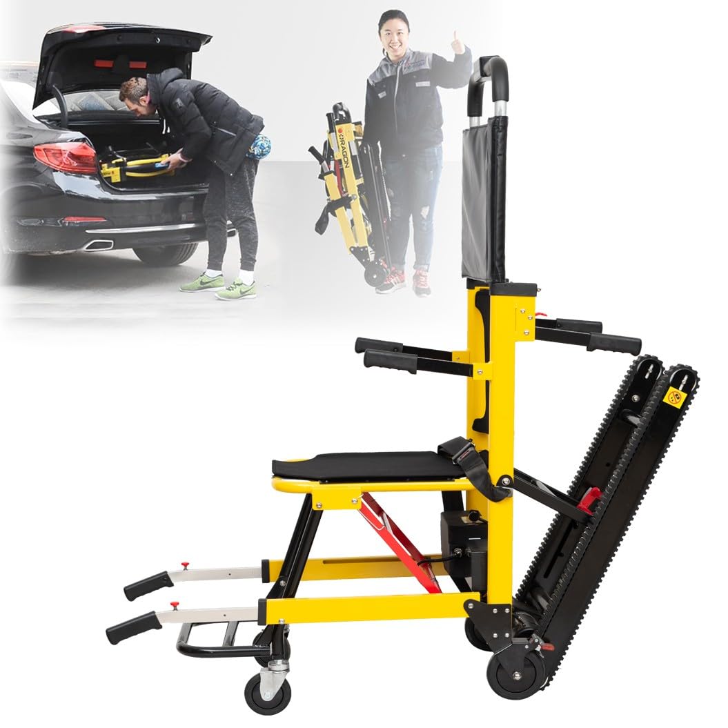 Salvaescaleras Para Personas Mayores,Elevadores De Escaleras Eléctricos,Silla De Ruedas Para Subir Escaleras Con Orugas,Escalera De Silla Portátil Plegable,Carga 165 Kg/364 Lbs A,Pilas incluidas