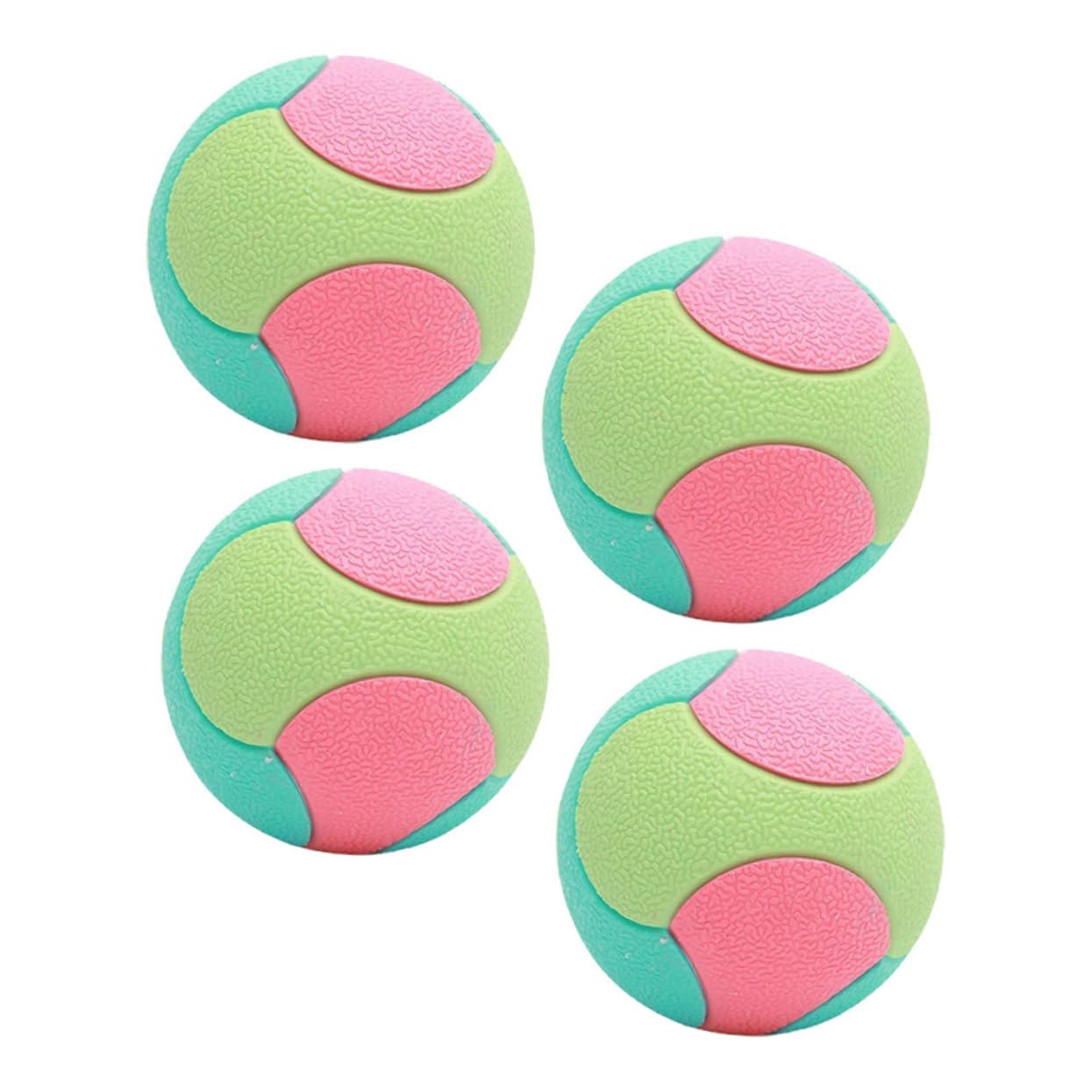 Balle à mâcher pour chien Toyvian : lot de 4 jouets interactifs en caoutchouc pour chiot