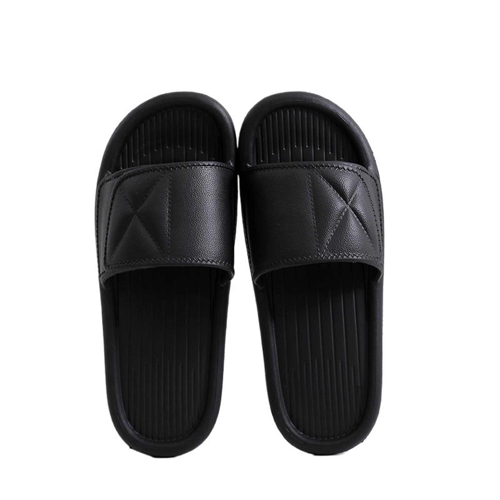 ERHTGUO Women Soft Sole Cloud Slippers Thick Platform Indoor Outdoor Beach Sandals Summer EVA Non Slip Flip Flops(Black,38-39)