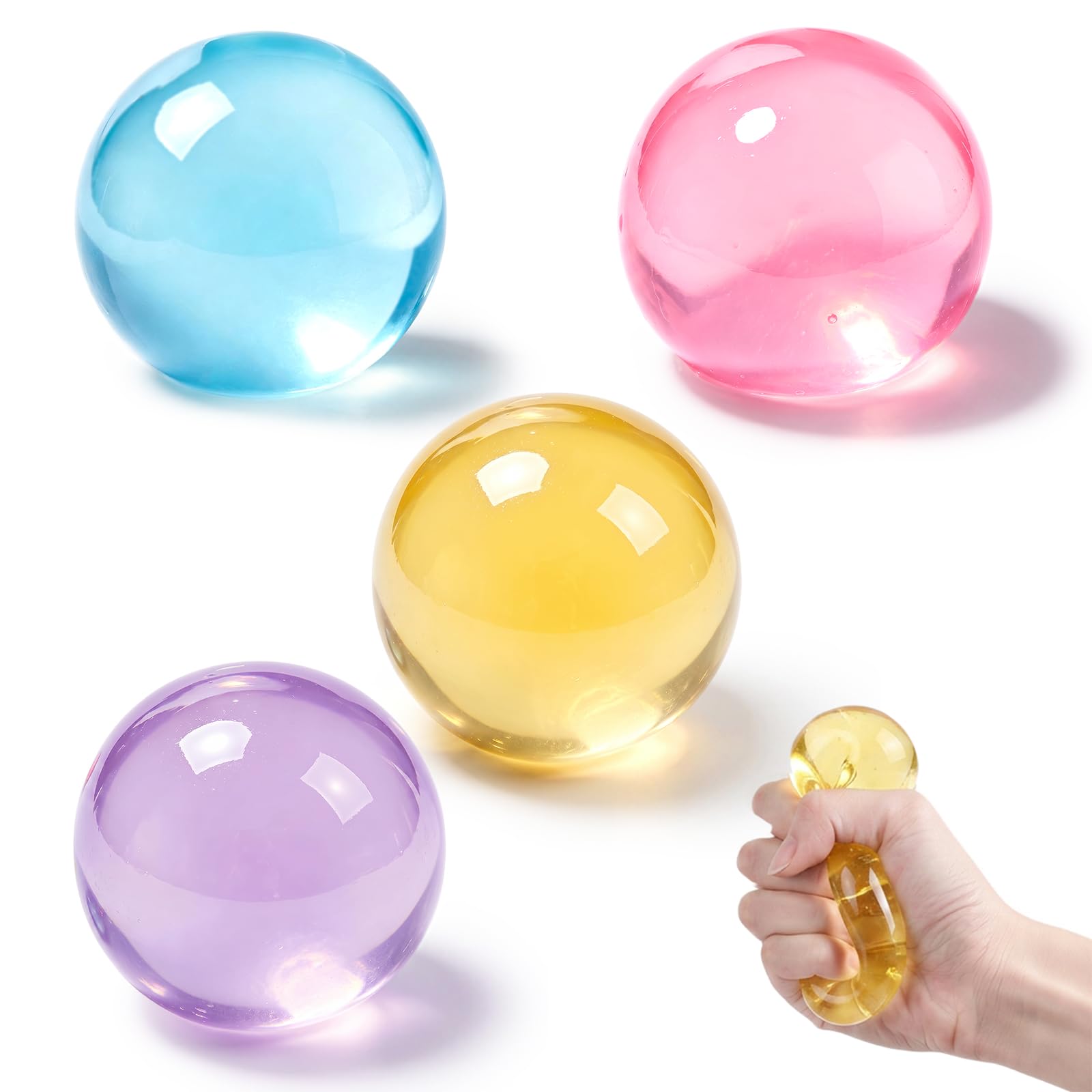 4Pcs Coconut Oil Squishy Ball, Slow Rising Squeeze Balls Fidget Toys