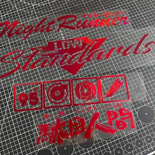 Image of Car Stickers for Night Runner Low Standards 95# Turbo Decal Auto Rear Windshield Window Tape 1 Set (Laser Red)
