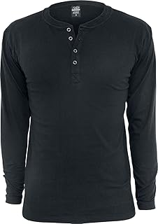 Urban Classics Men\'s Basic Henley L/S Tee Sweatshirt