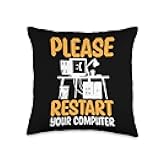 Please Restart Your Computer Programmer Software Developer Throw Pillow