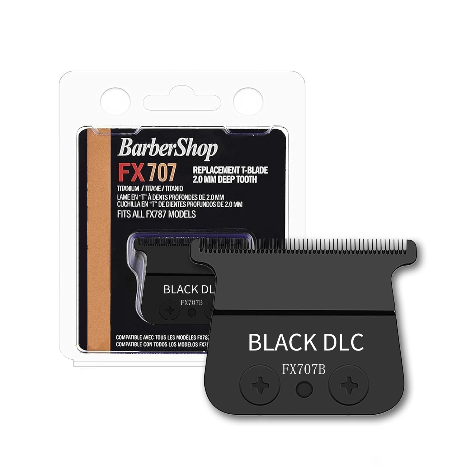 TRAH FX707B Black DLC Replacement Blades Compatible with BaByliss Barberology FX787 & FX726 Trimmer Blade,DLC 2.0 Trimmer Replacement Blades-image-27