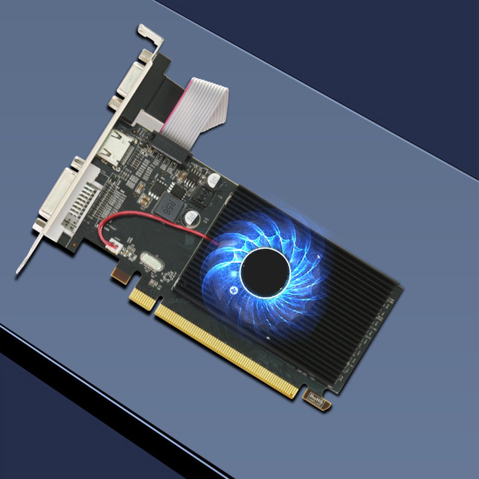 R5 230 Grafikkarte 2GB GDDR3 64-Bit, PC Video Card mit Lüfter, HDMI DVI VGA Ausgang, PCI Express 1.1 x16, Low Profile für Büro HTPC Multimedia