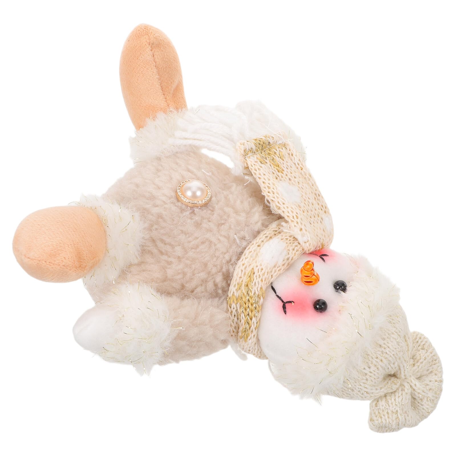 Muñeco de nieve miniatura de peluche pequeño para adorno de escritorio navideño