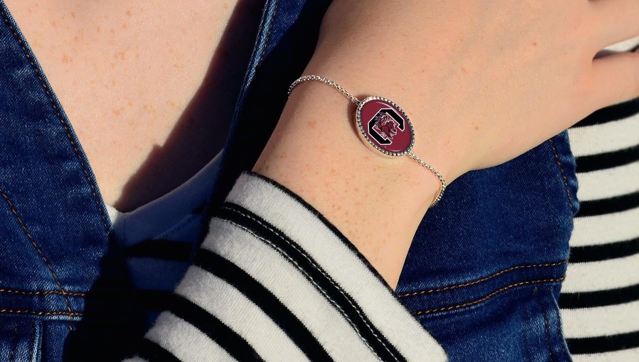 From the Heart South Carolina Gamecocks Kennedy Bracelet Adjustable Slider Bead Jewelry Gift Licensed USC