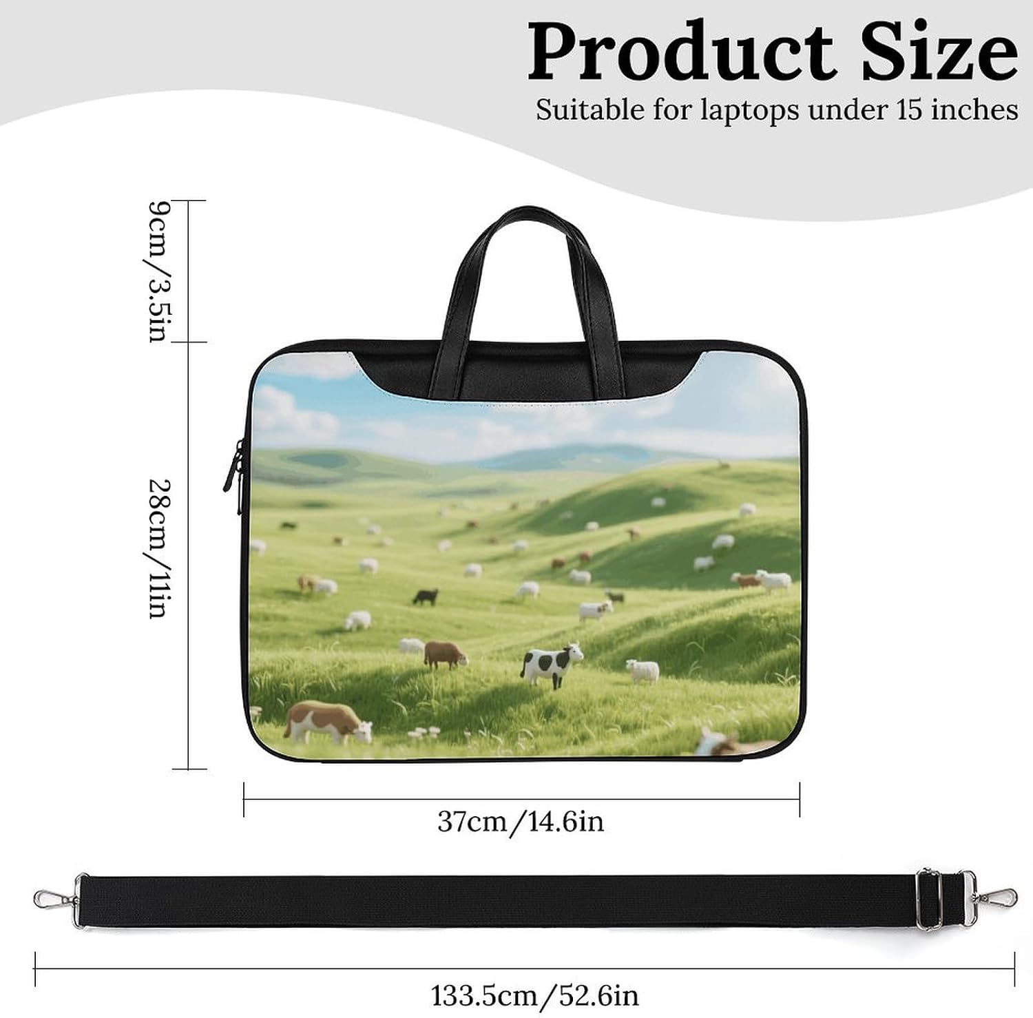 Vast Prairie PU Leather Laptop Tote Bag image 3