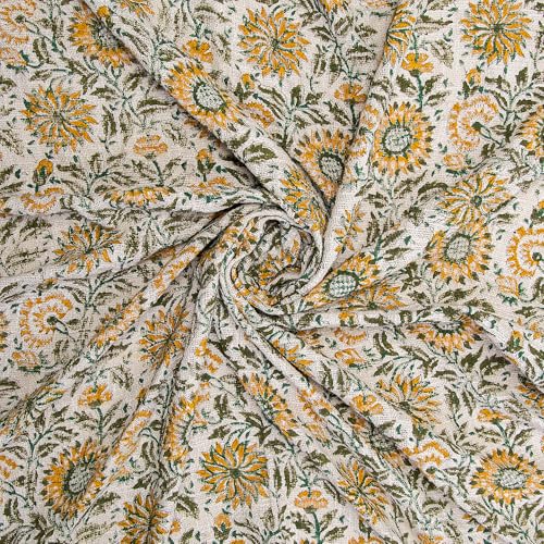 Image of Surajmukhi Flower Cotton Throw Blanket - Soft, Lightweight, Stylish Floral Pattern for Couch, Sofa, Bed - Perfect for Home Decor & Cozy Comfort 50X70 Inches (Set of 1)