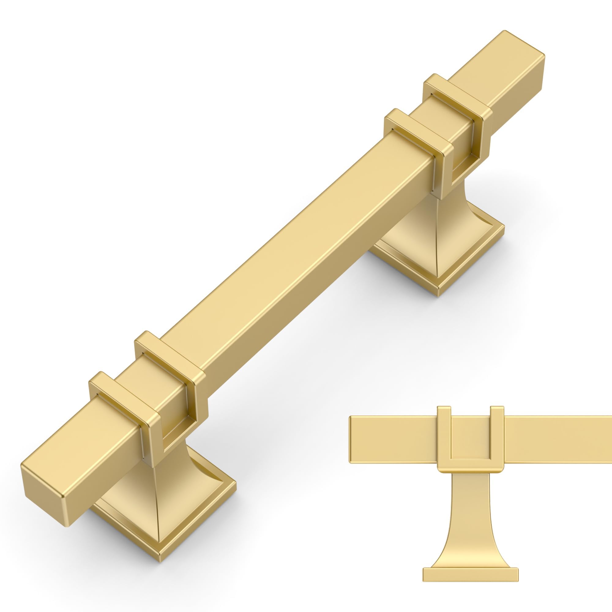 Amerdeco 10 Pack Brushed Gold Cabinet Pulls 5 Inch(128mm) Hole Center Drawer Pulls Cabinet Hardware Kitchen Cabinet Handles for Bathroom Dresser Pulls ZH0067 — Amazon image 9