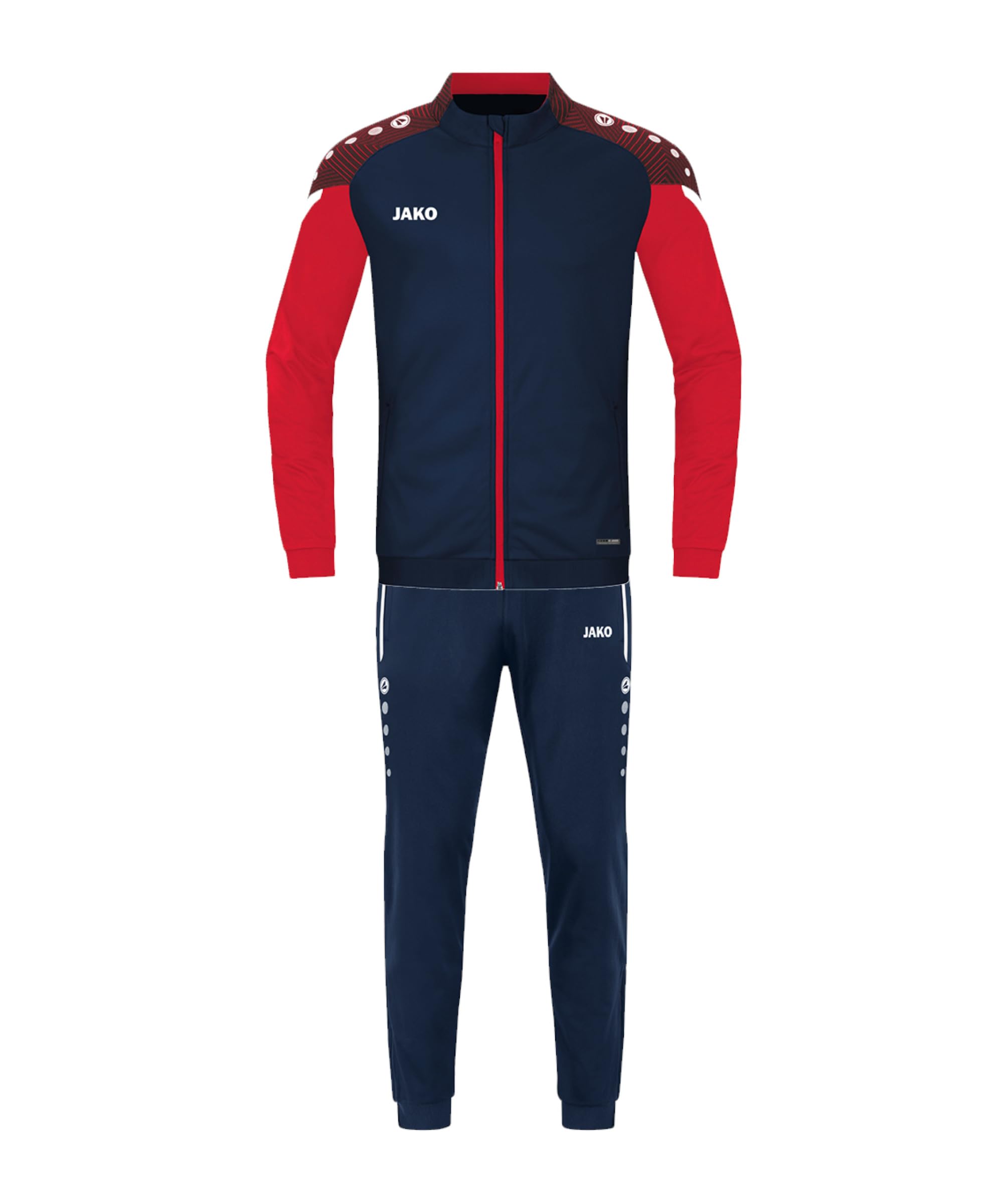 JAKO Unisex Children's Polyester Performance Tracksuit, Navy/Red, 128