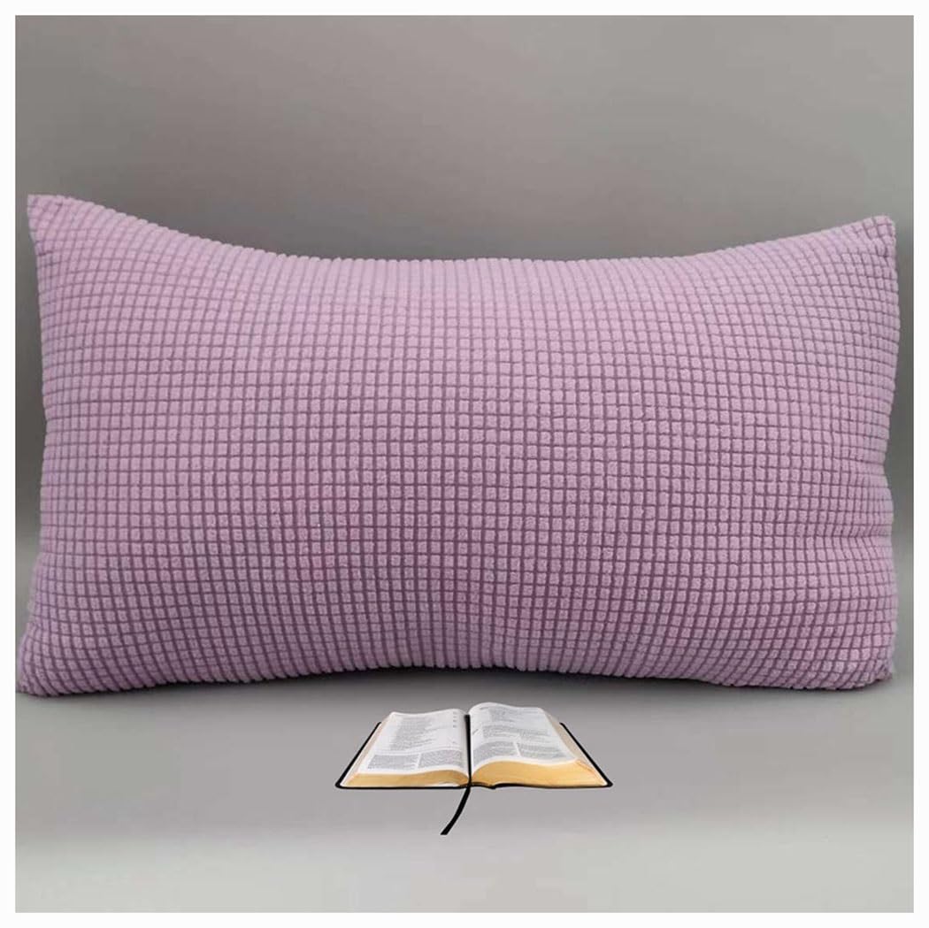 ZZDZW Stretch Throw Pillow Cases Rectangular,Extra Large Decorative Cushion Covers Cover,Corduroy Cushion Slipcover With Zipper Pillowcases For Sofa Couch Living Room(Light Purple,50x60 cm)