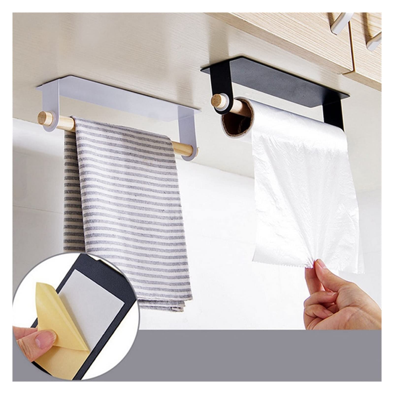 Portarotolo e portasciugamani da bagno a parete, con ventosa autoadesiva, porta spazzolino da denti e tazza, salvaspazio, per asciugamani e oggetti essenziali