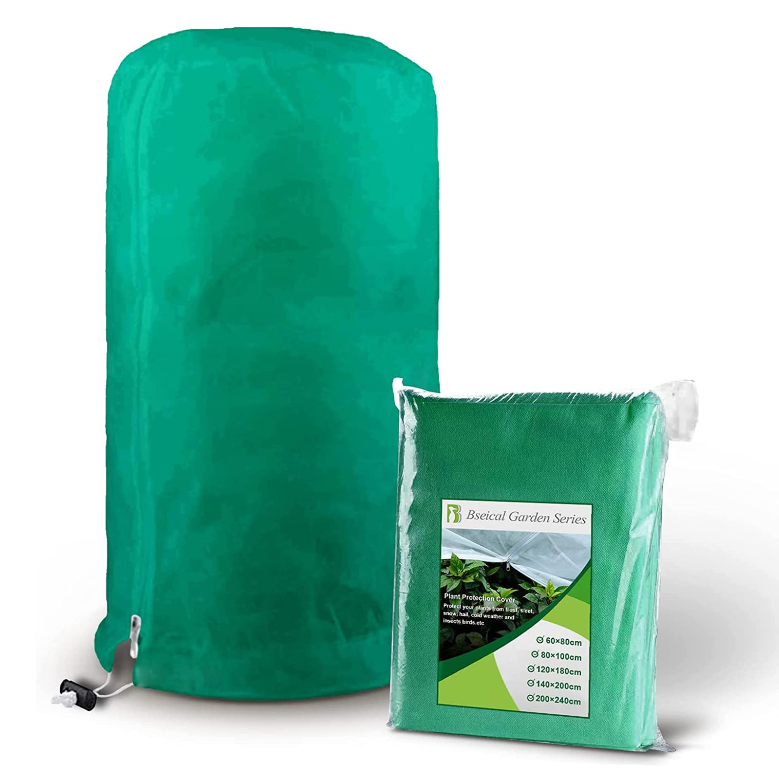1 Pcs Frost Protection Bags for Plants 140×200cm Green, Plant Protection Cover with Zipper, Garden Fleece Bags Winter, Horticultural Fleece Bags, Protect Fruit Trees Outdoor Covers Reusable