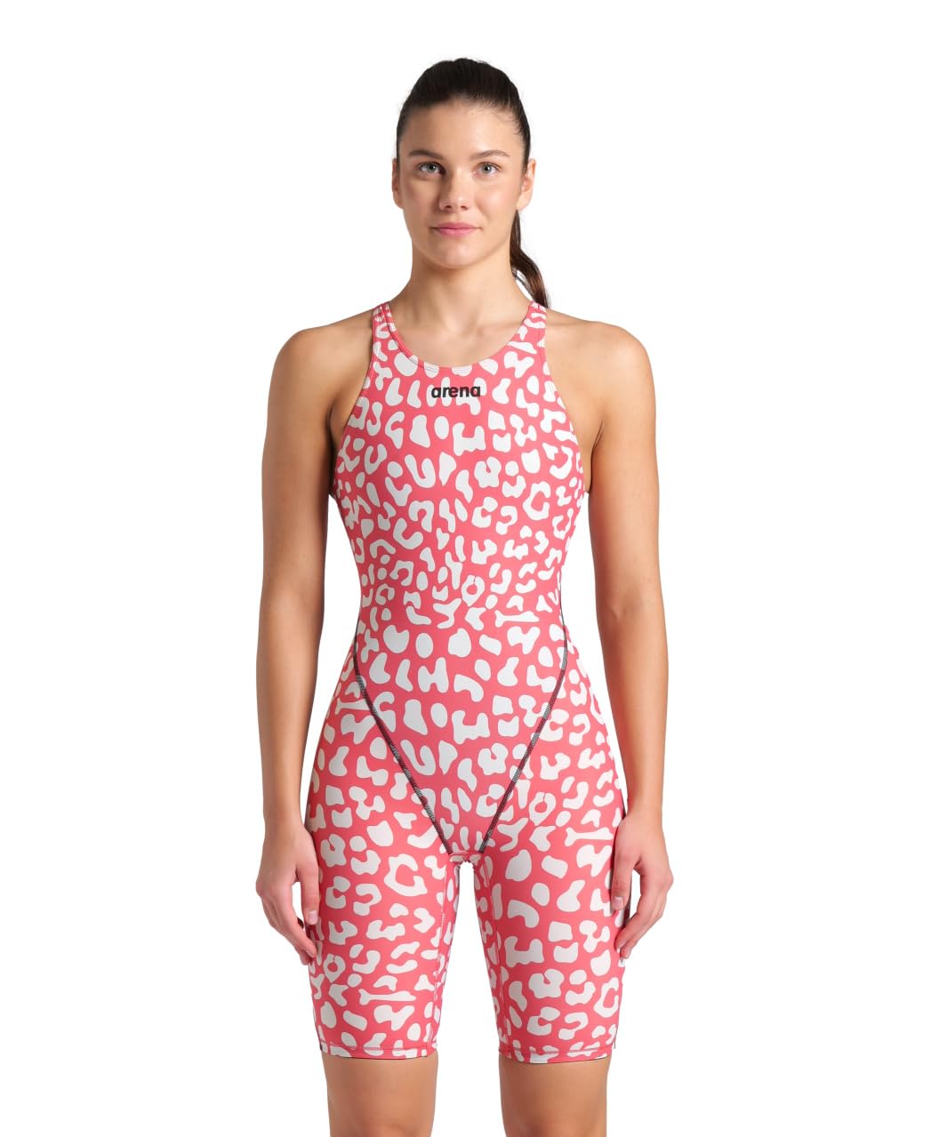 ARENAWomen's Standard Racing Suit Powerskin ST Next, Leopard Skin Geranium