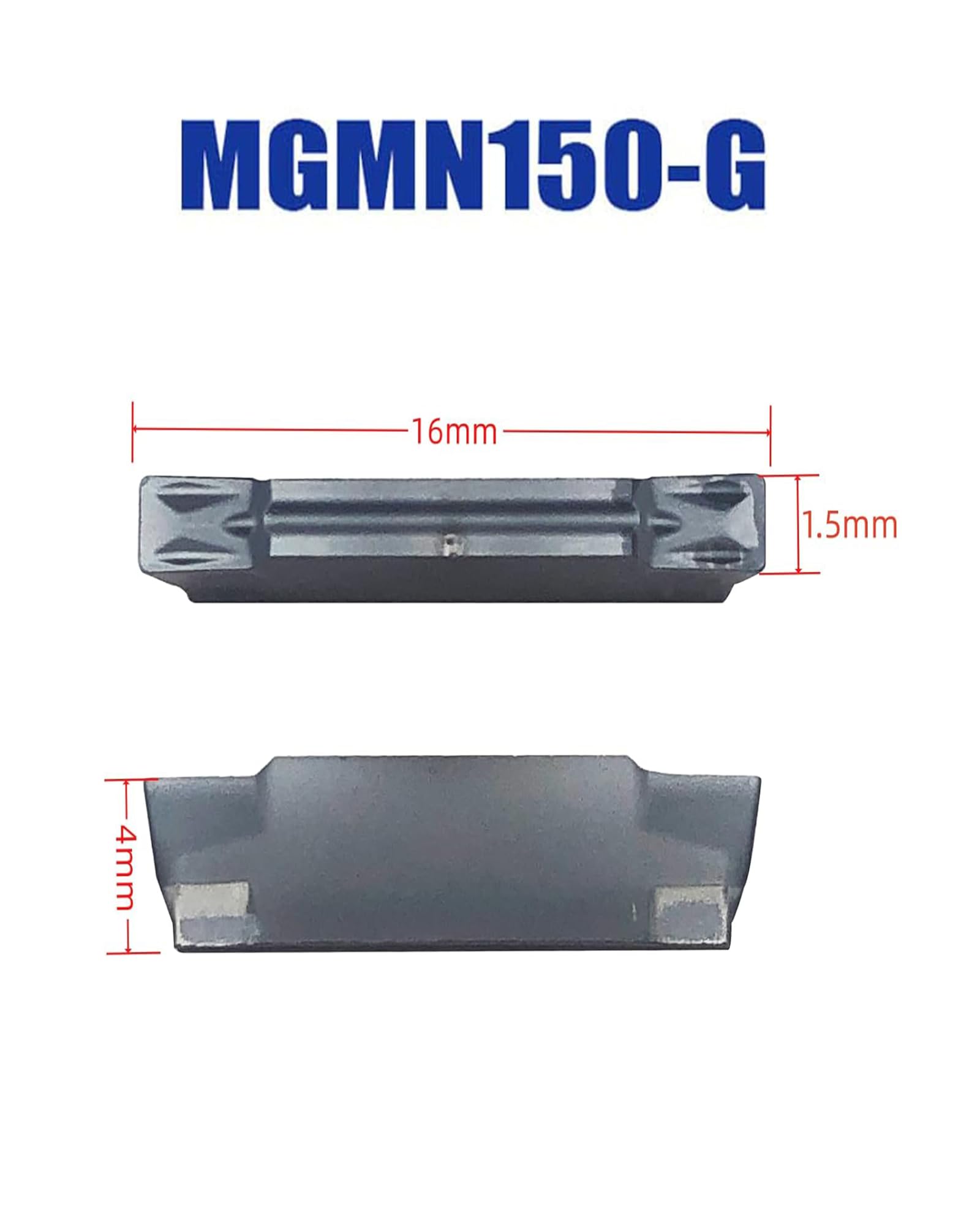 Hunricho3/8" 1/2" Nut Cut-Off Werkzeughalter MGEHR mit 10pcs MGMN150 Zinn beschichtete indexierbare Hartmetall Nut Einsätze 1.5mm Breite Hartmetall Blatt für Stahl (MGMN150 mit 2pcs Werkzeughalter)