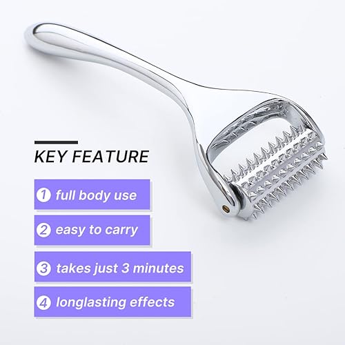 Miniatura 6 de Rodillo de acupresión, rodillo de masaje de acupuntura para alivio del dolor de cuello, cabeza, manos y relajación muscular