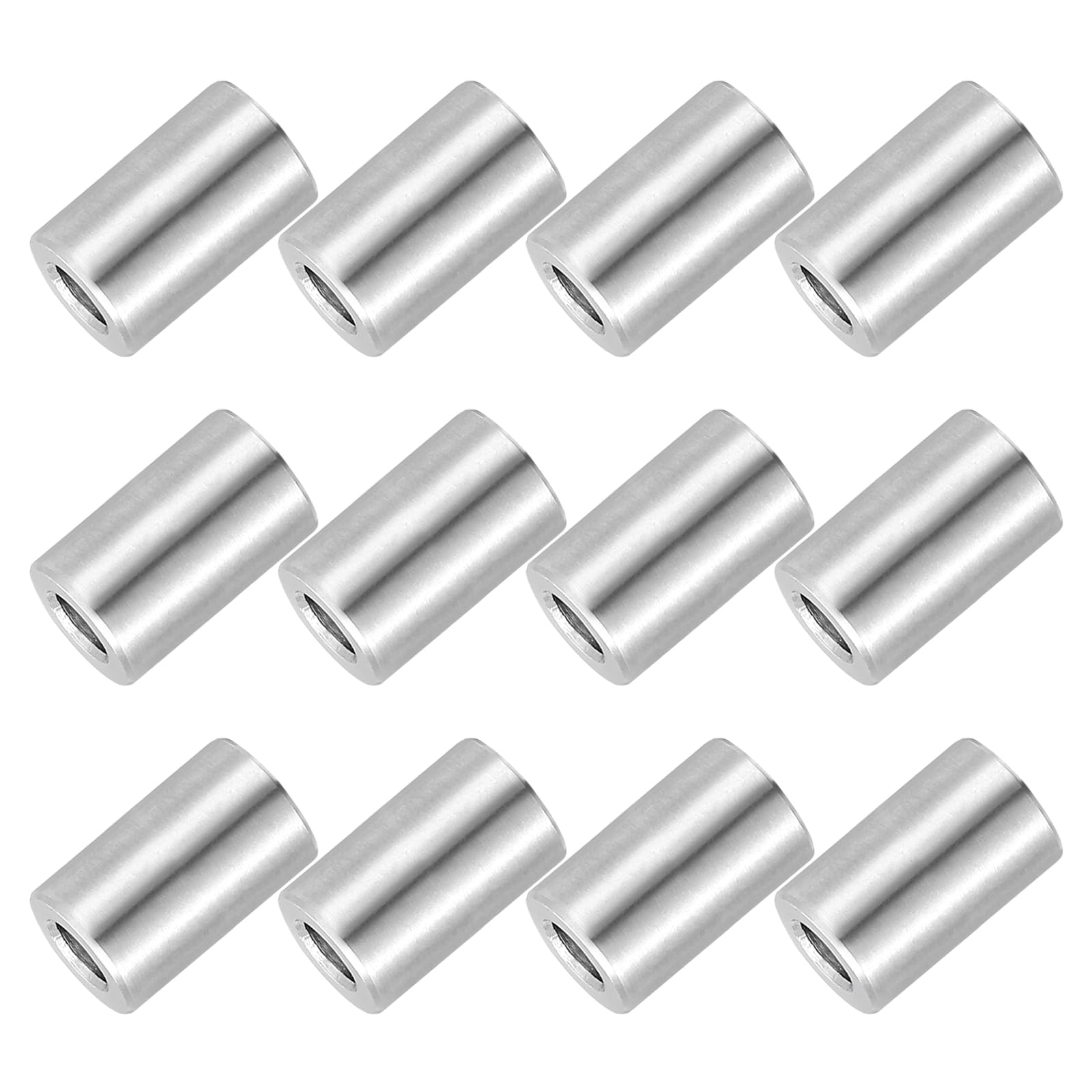 PATIKIL 12 Pcs Stainless Steel Spacers, 5mm ID x 10mm OD x 18mm Height 304 Stainless Steel Bushing Screw Standoff Unthreaded Round Spacer for 3/16"M5 Screws Bolts Nuts