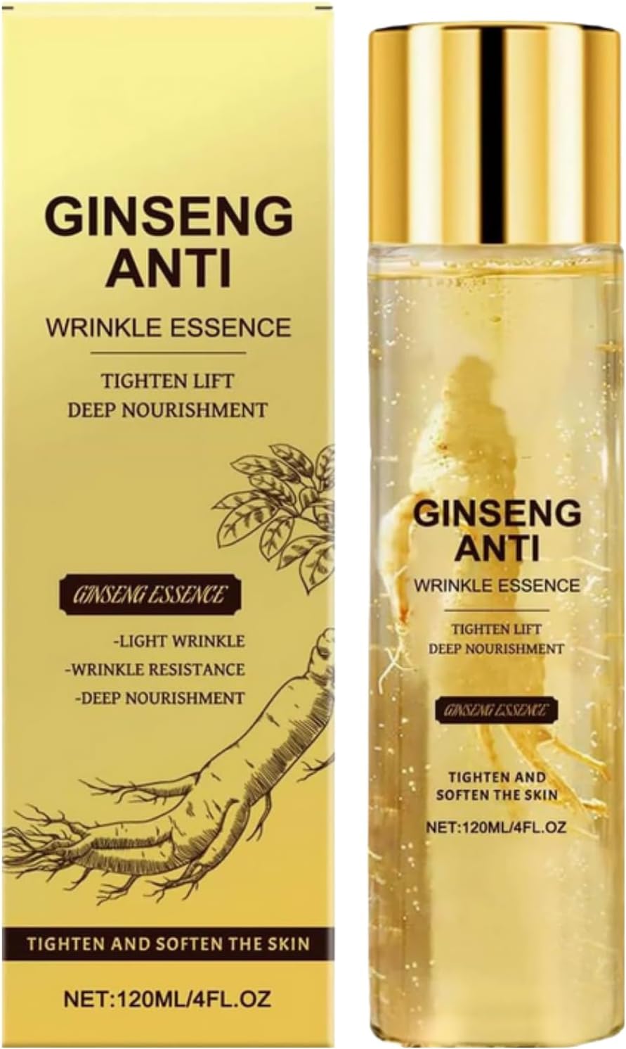 Ginseng Anti Wrinkle Essence-Ginseng Anti Aging Serum,Ginseng Essence Anti Wrinkle Essence,Face Serum for Women,Ginseng,Extract,Lightweight,Wrinkle Reduction & Deep Nourishment,Korean Essence