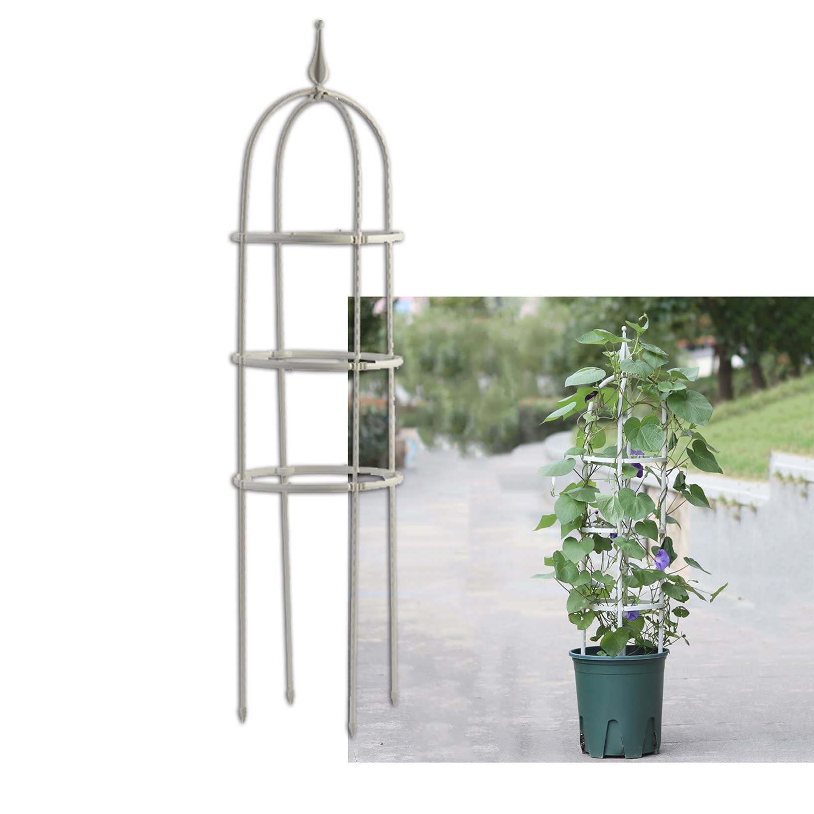 Colonne support plantes grimpantes arche rosiers contre l'affaissement des fleurs