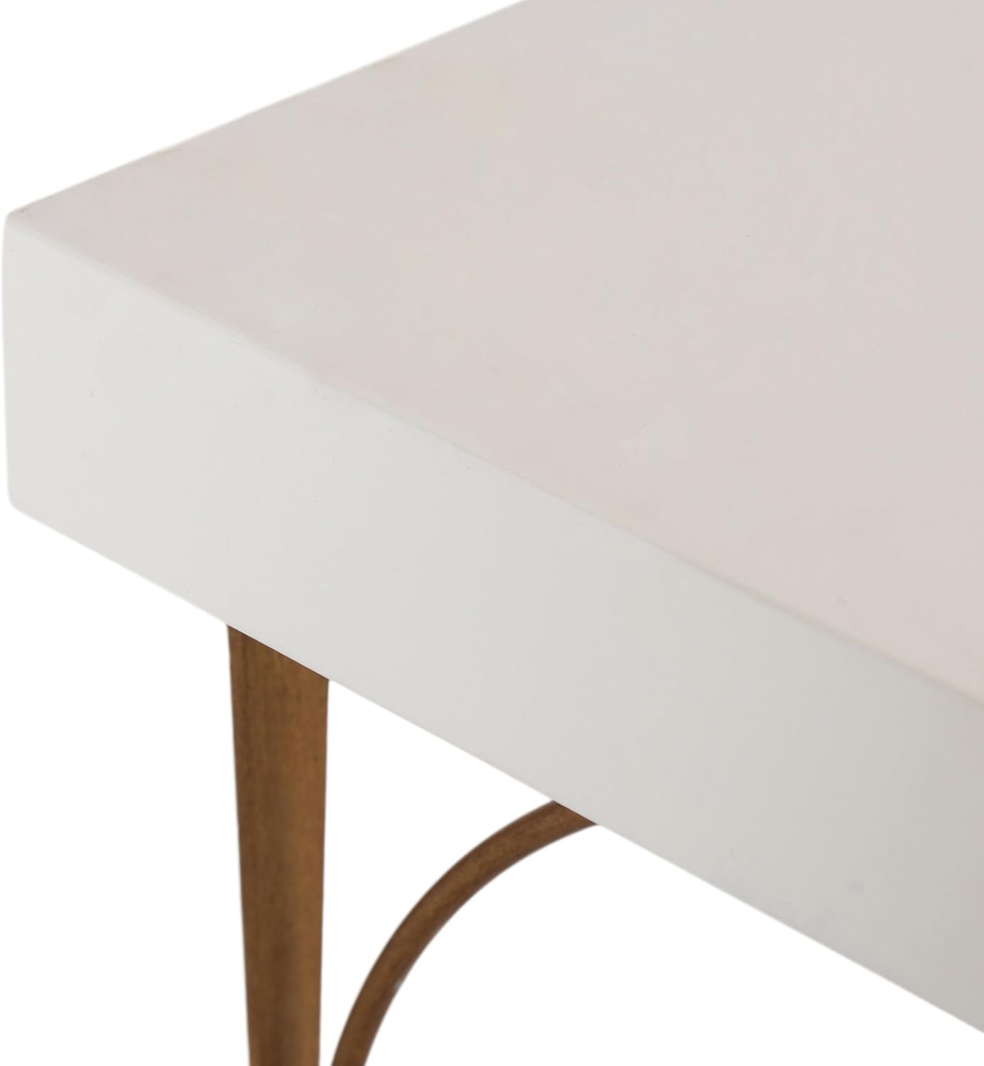 Kate and Laurel Hatley Vintage Glam Ornate Shelves, Set of 2, 24 x 8, White and Antique Brass, Functional Nursery Book Shelves or Bathroom Shelf Decor for Over Toilet Storage and Display