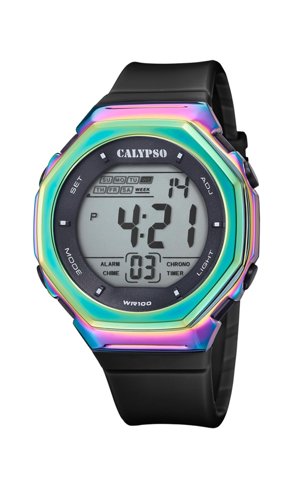 Calypso Orologio Digitale Uomo e Donna | Imperm. 10 ATM Data e Calendario, Cronografo, Doppio Fuso Orario, Illuminazione, Allarme, 12 e 24 Ore, Special Prices K5842/3
