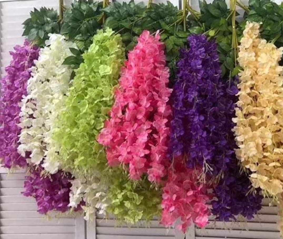 Wah!! Store Plastic Artificial Hanging Flowers For Ceiling Balcony Home Party Decor Wall Decoration Waterproof Washable Orchid Flower Vine (Size 36.1 X 25.9 X 7.9 Cm) (Multicolour, 36) (B0D3DN3H98) Amazon Price History, Amazon Price Tracker