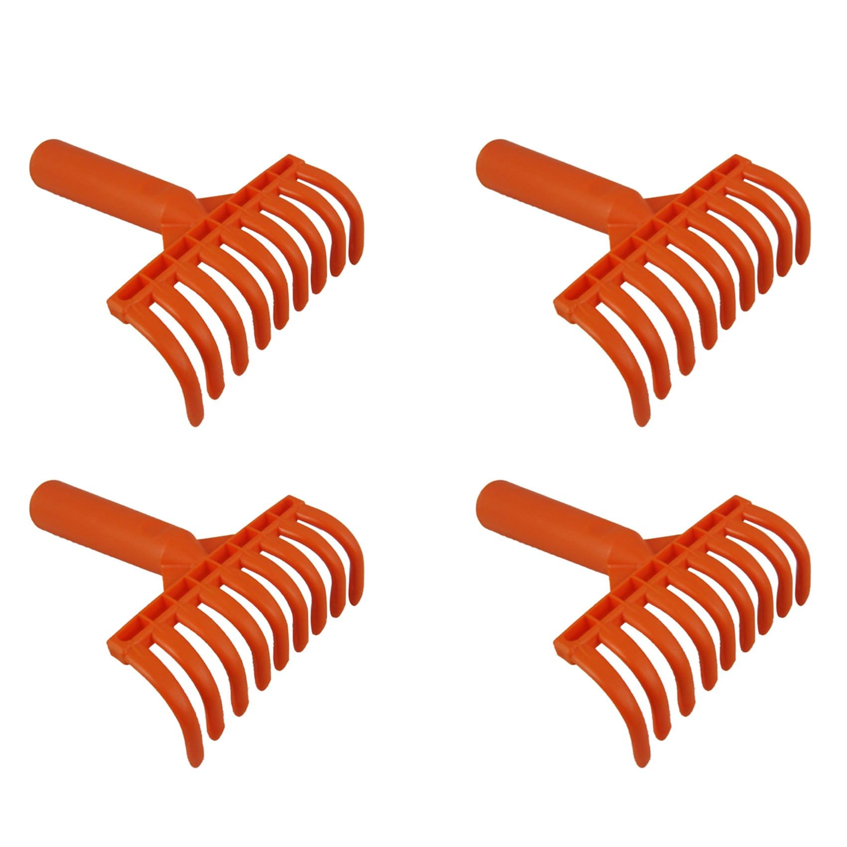 Jnchdghwa Orange 4X Olive Rake Heads 9-Tooth Rake Multipurpose Plastic Shovel Rake Olive Picking Rake Inner Diameter 2.5Cm