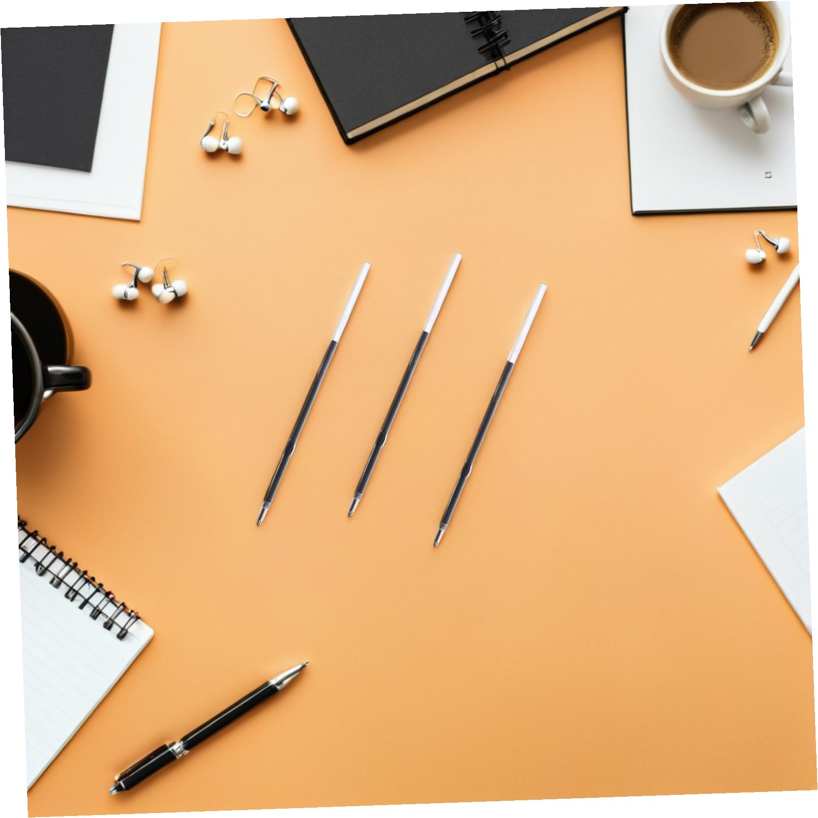 600 Pièces Recharges Stylo Bille Noires Recharge Remplaçable pour Stylos Rétractables Fournitures Écriture pour Bureau École et Maison Lot de Boîtes