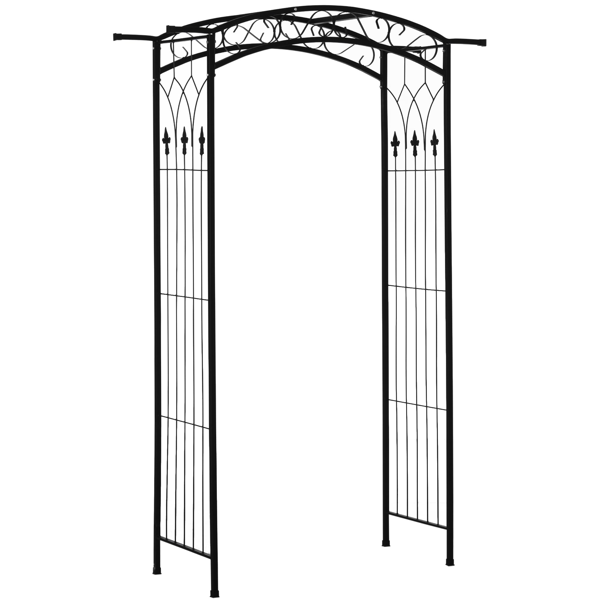 Outsunny Metal Garden Arch - 7ft - Black