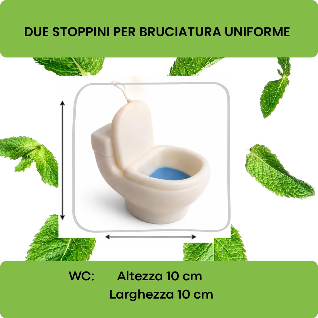 ARIA NOBILE Candela Scultura WC Design Pop Art Lignum Supreme - Cera di Soia Profumata alla Menta - Regalo Divertente e Lussuoso per Arredo Bagno e Casa - Decorazione Ironica Moderno
