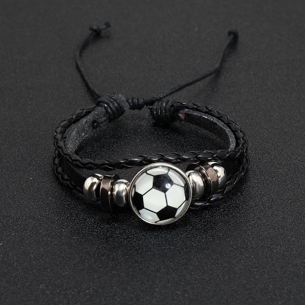 Luminous Bracelet for Men Women Football Basketball Fashion Leather Bracelets World Cup Accessories Gift Decoration