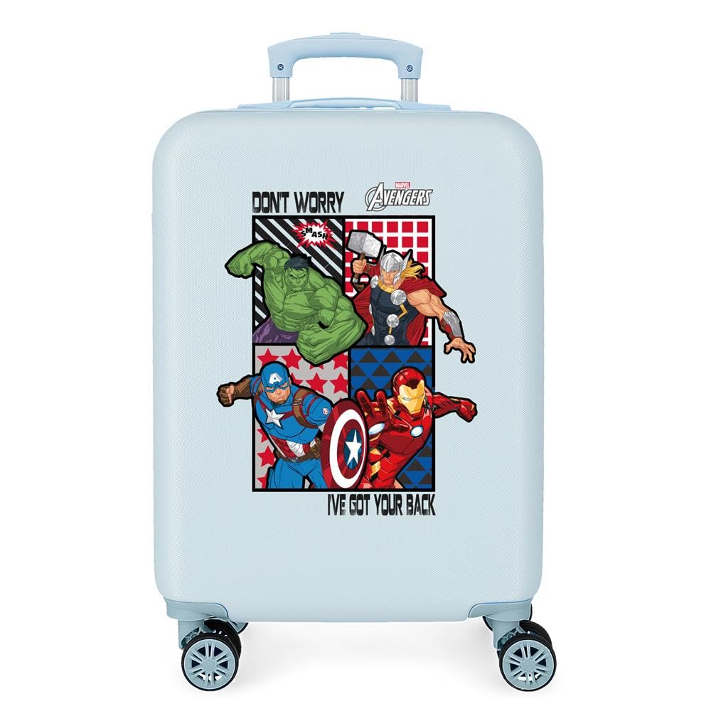 Valigia Per Bambino Marvel Avengers Con Scudo - Bagaglio A Mano 38x55x20 Cm, 32 Litri, 4 Ruote