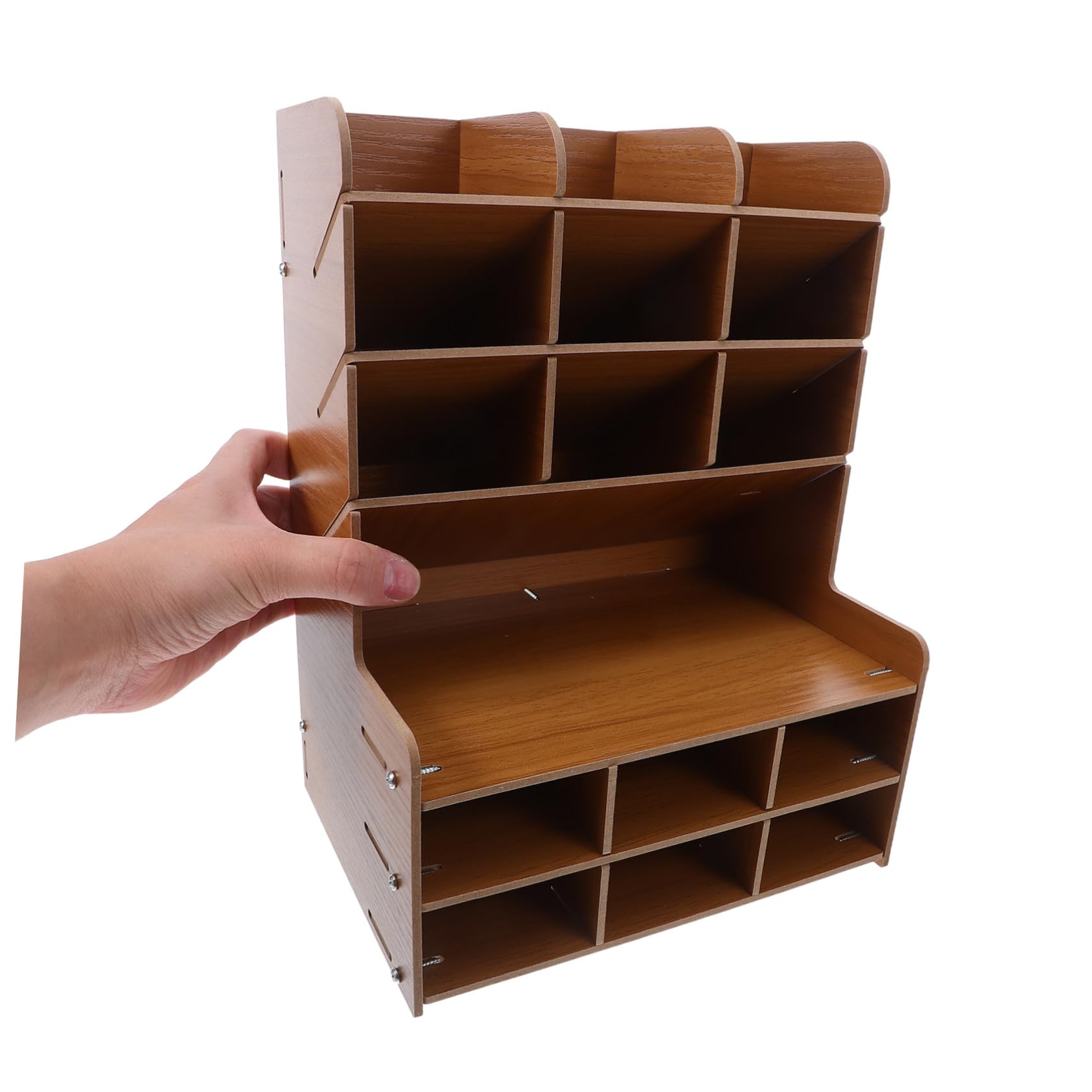OSALADI Portapenne in Legno Organizer da Scrivania con Scomparti Multipli per Matite Pennarelli e Cancelleria Contenitore per Penne Realizzato in Legno Massello