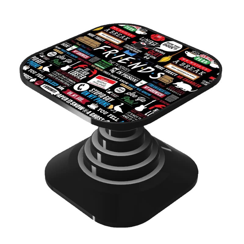 Dwellamor Mobile Holder Grip & Stand for Phones, Tablets, Finger Selfie Holder Matte Finish Socket 360 Degree Rotating Expanding Square Mobile Socket Grips for Smartphones Friends D13 [B1Q12]-image-47