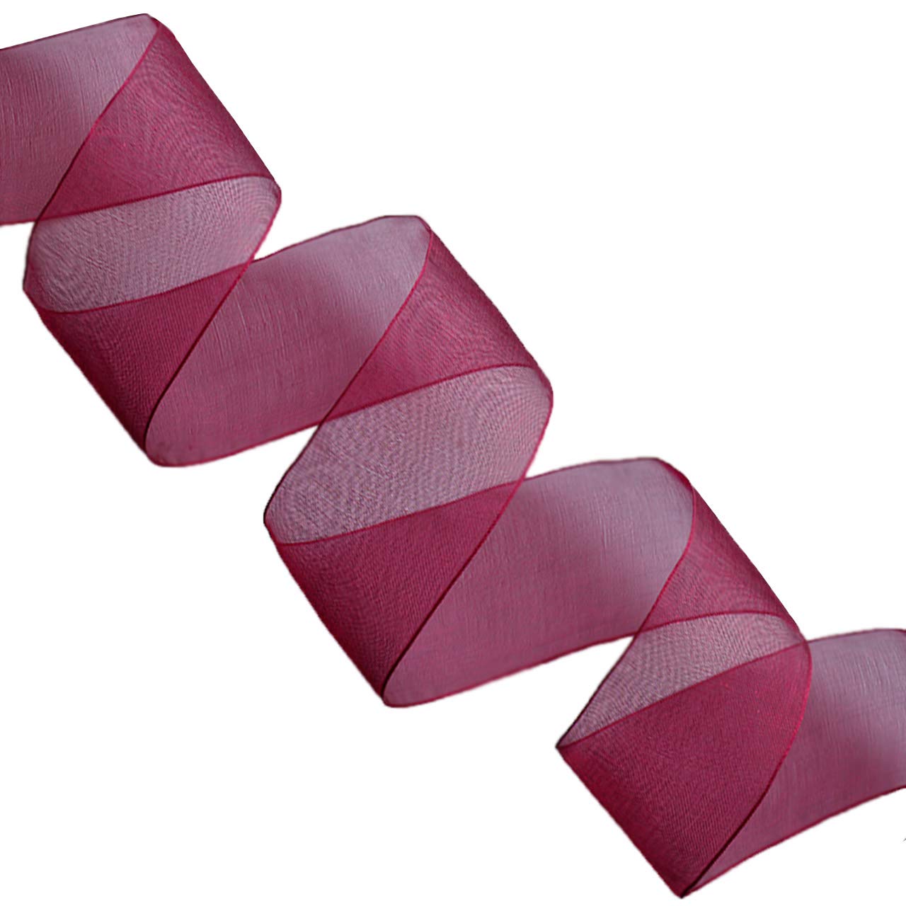 Morex Chiffon-Band Mit Draht – Burgunderfarben, 2,5 Cm Breit, 25 Yards, Für Deko & Basteln