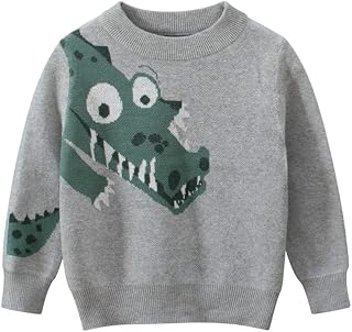 Winter Jackets Toddler Kids Baby Girls Boys Cartoon Dinosaur Sweater Knit Crochet Tops Outfits Cycling Jacket Fisherman Sweater Long Sleeve Thermal Tops Running Jacket Red Hoodie UK Stock Sale