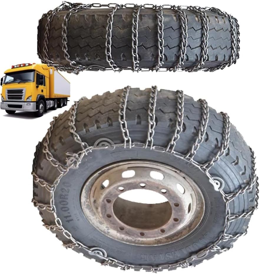 2pcs 9mm Heavy Duty Snow Tire Chains for Suv Pickup Trucks and AVT Traction Chains Manganese Skid Design for Snow and Mud Reliable Grip 12.00-20 2pcs 235/75R17.5