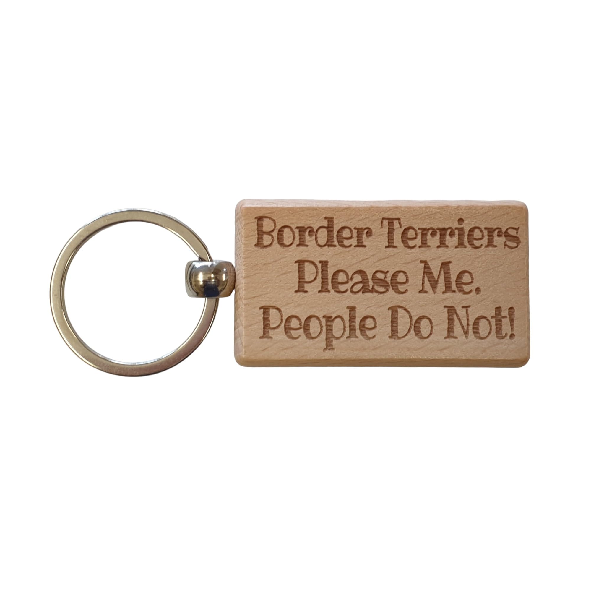 Decalarama Brown Border Terrier Keyring Gift - * Please Me People Do Not - Nice Cute Engraved Wooden Key Fob Novelty Dog Owner Present