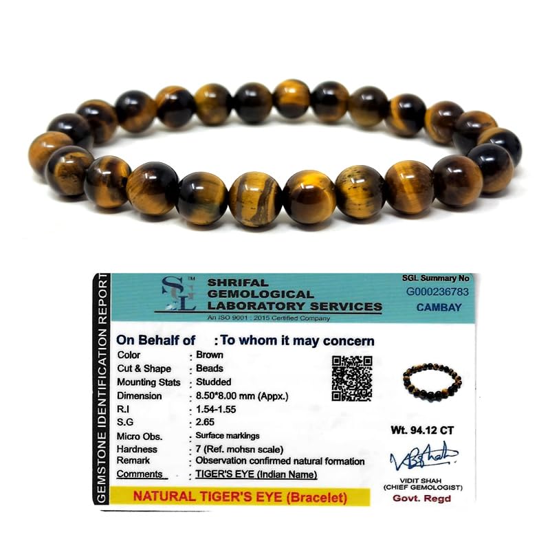 Real Crystal Original Tiger Eye Bracelet for Women and Men – Natural Energized 8MM Brown Beads for Courage, Protection, and Will Power – Authentic Healing Crystal with Lab Certificate (B0CSVT5WBB) Amazon Price History, Amazon Price Tracker