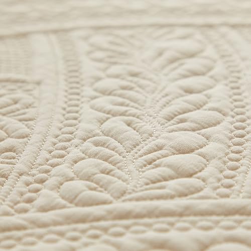 Miniatura 8 de Brandream Juego de edredón tamaño Queen de algodón, elegante, gris noble, juego de colcha de lujo, 3 piezas