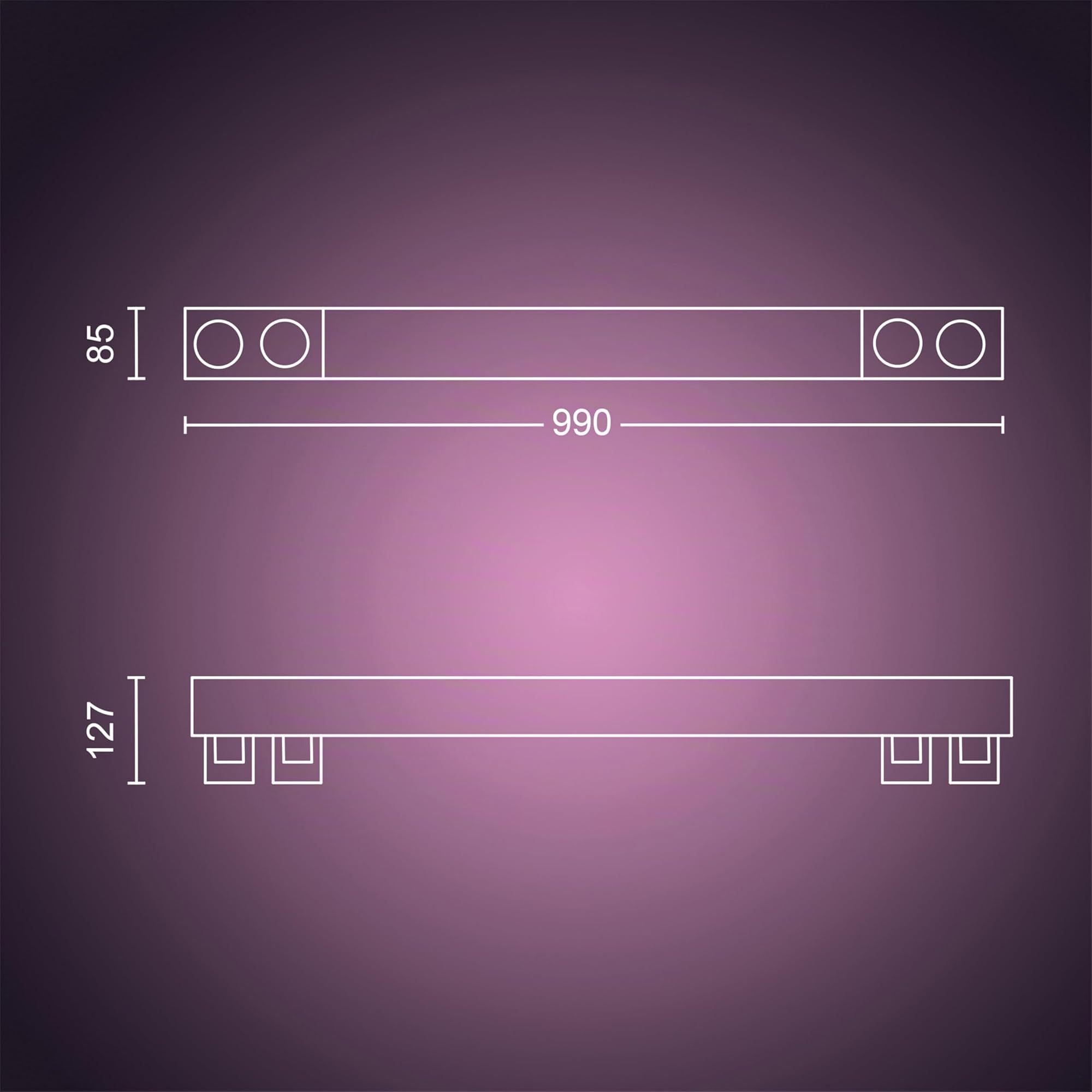 Philips Hue White & Color Ambiance Centris 4er Spot, dimmbar, 16 Mio. Farben, schwarz